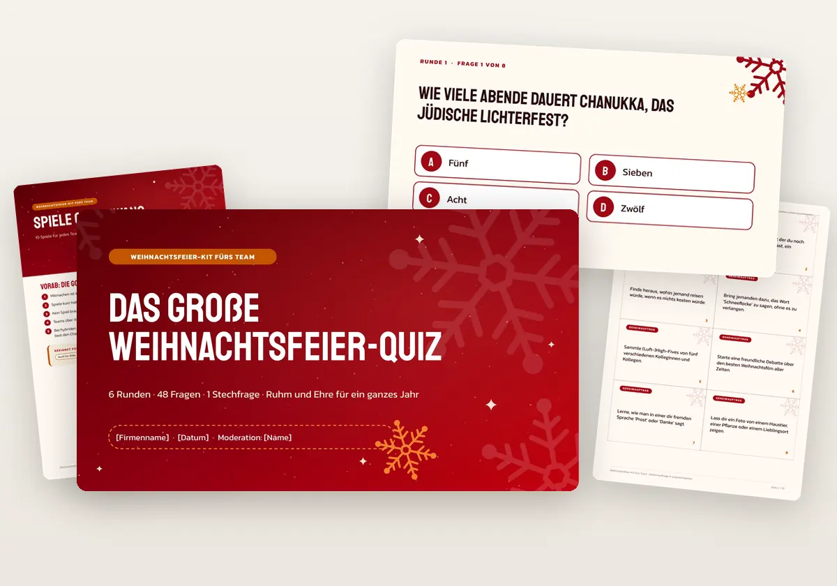 Das Weihnachtsfeier-Kit fürs Team